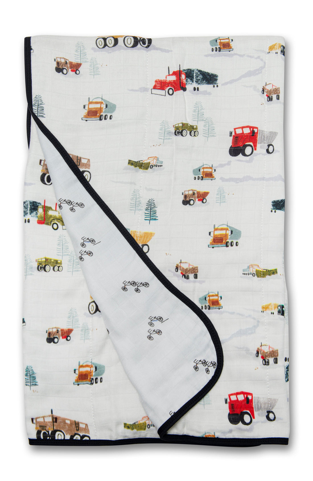 Muslin Quilt Blanket in Happy Trucks by Loulou Lollipop