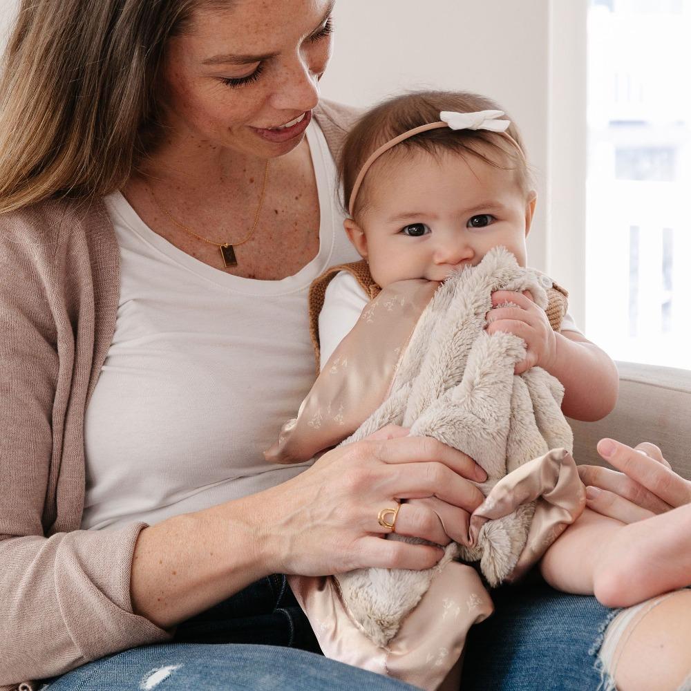 Satin Border Mini Blanket in Dainty Floral by Saranoni