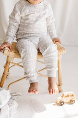 2-Piece Pajama Set in Grey Mudcloth by Loulou Lollipop
