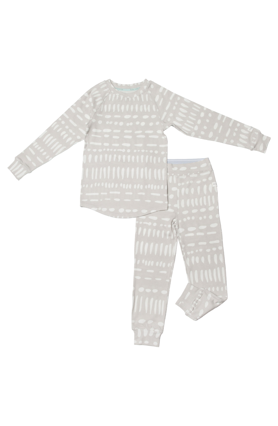 2-Piece Pajama Set in Grey Mudcloth by Loulou Lollipop