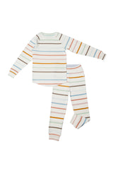 2-Piece Pajama Set in Pastel Stripes by Loulou Lollipop