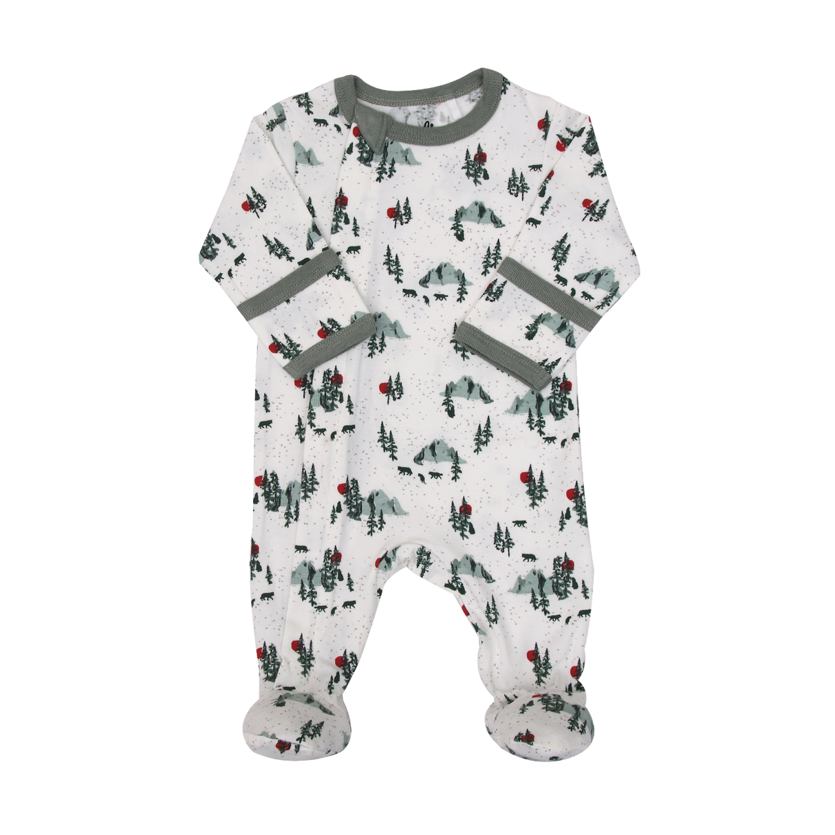 Modal Zipper Footie in Forest by Coccoli