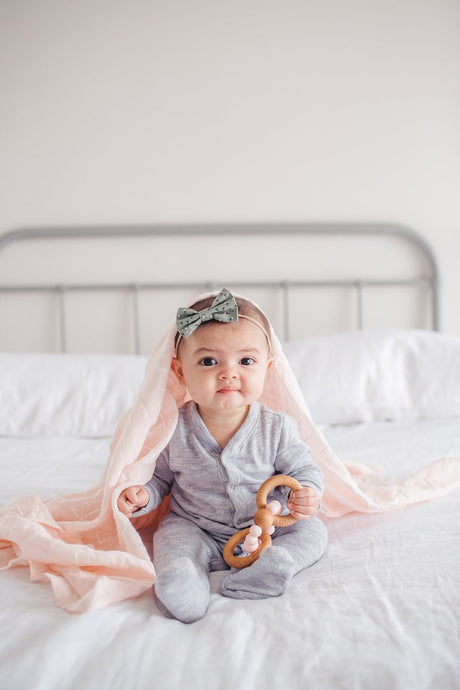 Muslin Swaddle in Pink Mudcloth by Loulou Lollipop