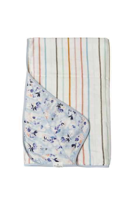 Muslin Quilt Blanket in Ink Floral by Loulou Lollipop