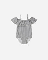 off-the-shoulder one-piece || ink stripe by Rylee + Cru