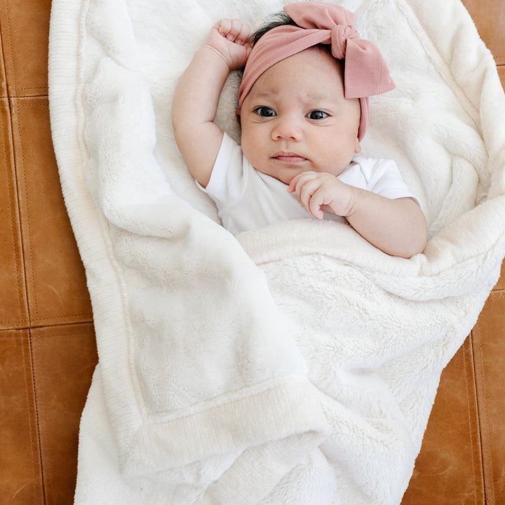 Lush Receiving Blanket in Natural by Saranoni