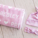 Sugar + Maple Personalized Bow | Heart Icon Repeating Name