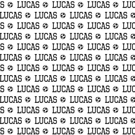 Sugar + Maple Plush Minky Fleece Personalized Blanket | Soccer Icon Repeating Name