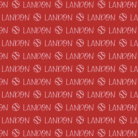 Sugar + Maple Plush Minky Fleece Personalized Blanket | Baseball Icon Repeating Name