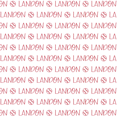 Sugar + Maple Plush Minky Fleece Personalized Blanket | Baseball Icon Repeating Name