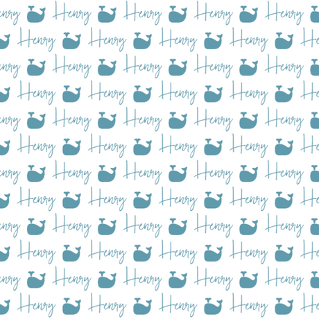 Sugar + Maple Plush Minky Fleece Personalized Blanket | Whale Icon Repeating Name