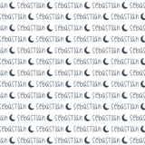 Sugar + Maple Plush Minky Fleece Personalized Blanket | Moon Icon Repeating Name