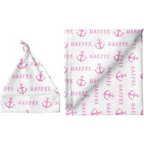 Sugar + Maple Personalized Blanket & Hat Set | Anchor