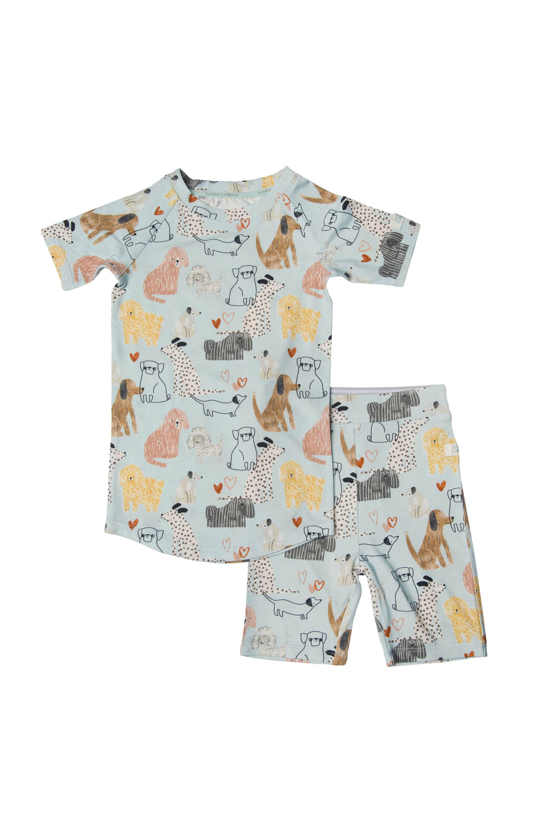 Short Pajama Set in Honey Puppies by Loulou Lollipop