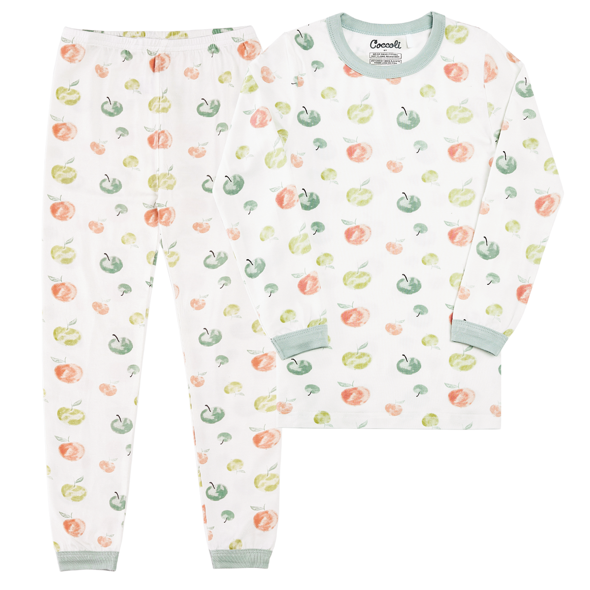 Long Sleeve Pajama in Cream Apples by Coccoli