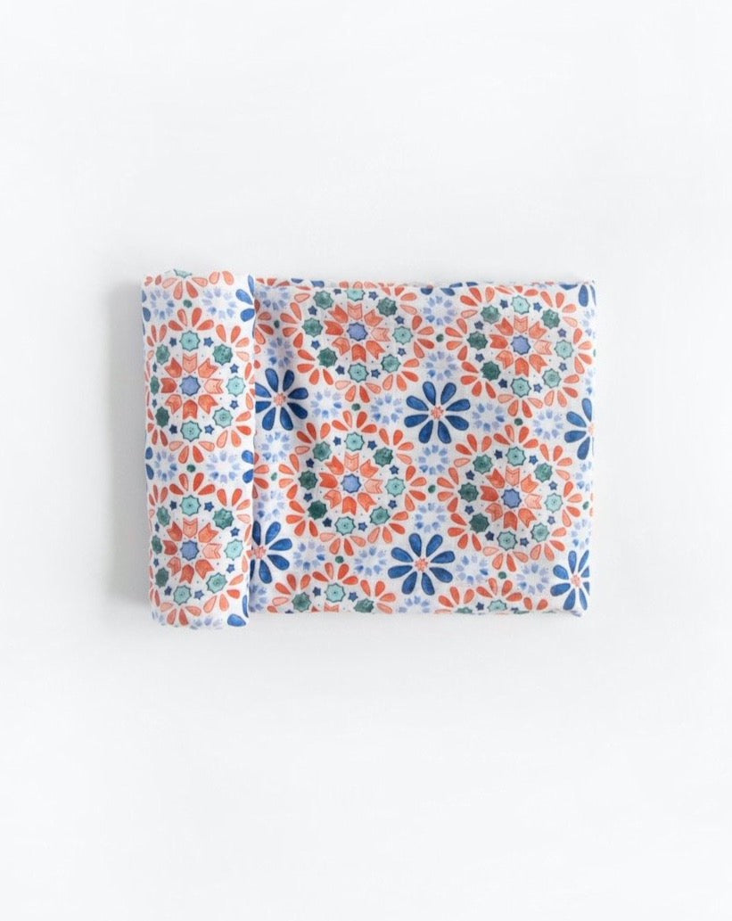 Deluxe Cotton Muslin Swaddle Single in Kaleidoscope by Little Unicorn