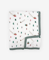 Cotton Muslin Big Kid Quilt in Powder Party by Little Unicorn