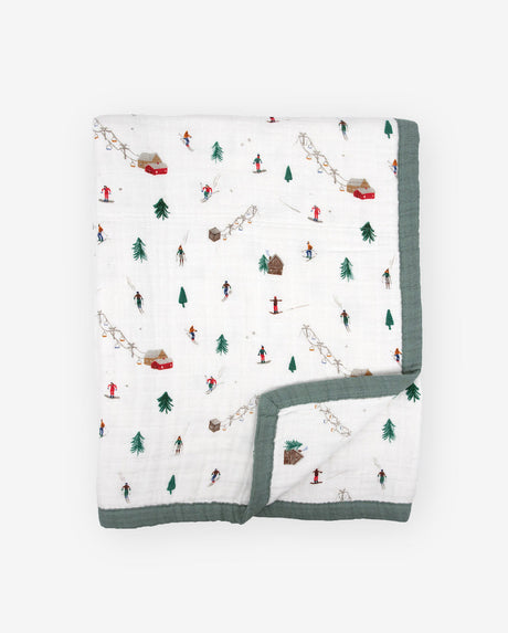 Cotton Muslin Big Kid Quilt in Powder Party by Little Unicorn