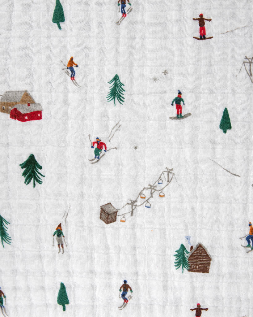 Cotton Muslin Big Kid Quilt in Powder Party by Little Unicorn