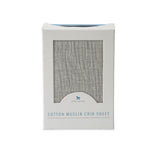 Cotton Muslin Crib Sheet in Warm Grey by Little Unicorn