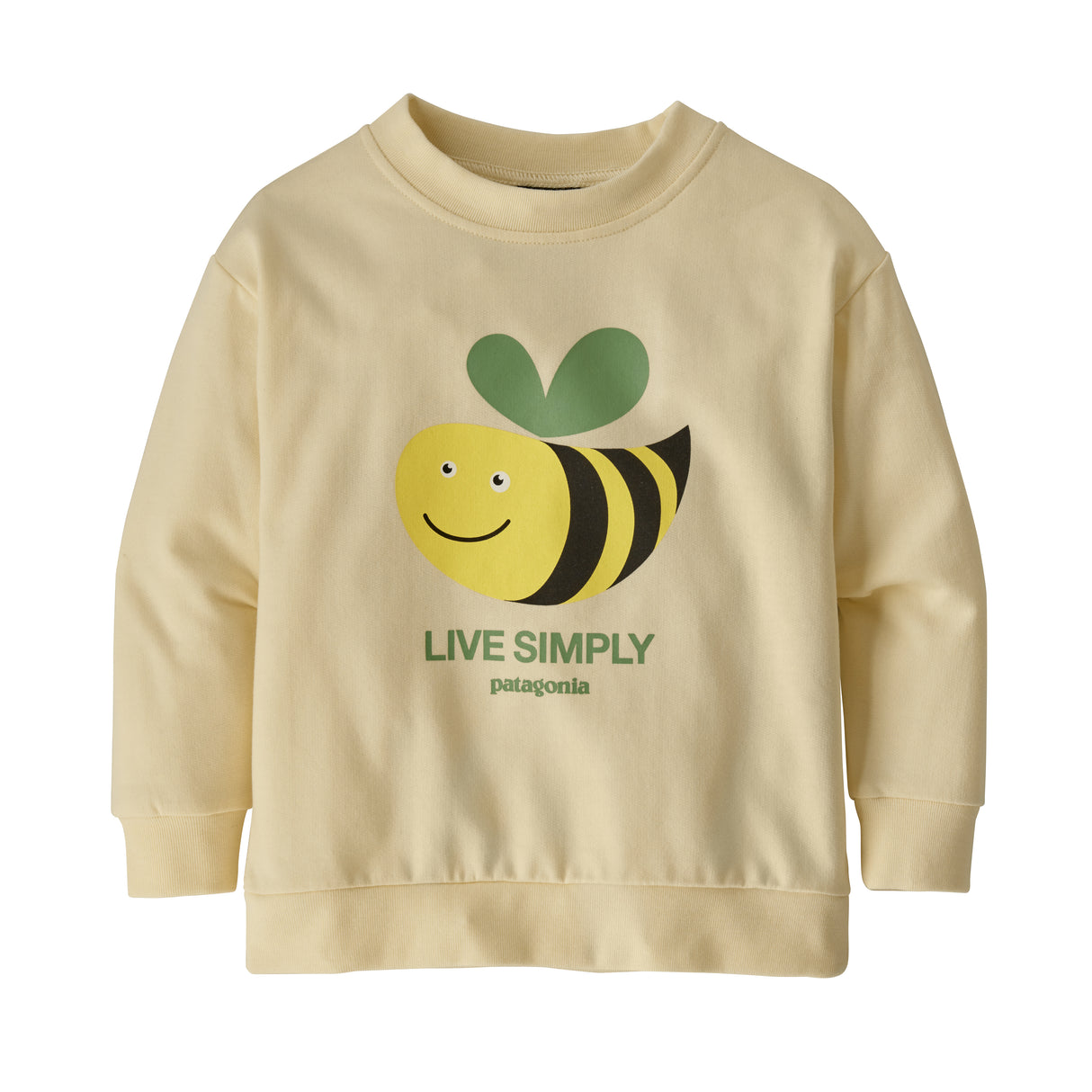 Baby Baby Lightweight Crew Sweatshirt in Live Simply Bee Cool Man White Wash (LSMW)by Patagonia