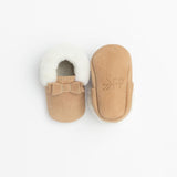 Shearling Moccasins in Weathered Brown by Freshly Picked