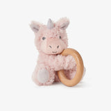 Elegant Baby - Wood Ring Rattles - Unicorn
