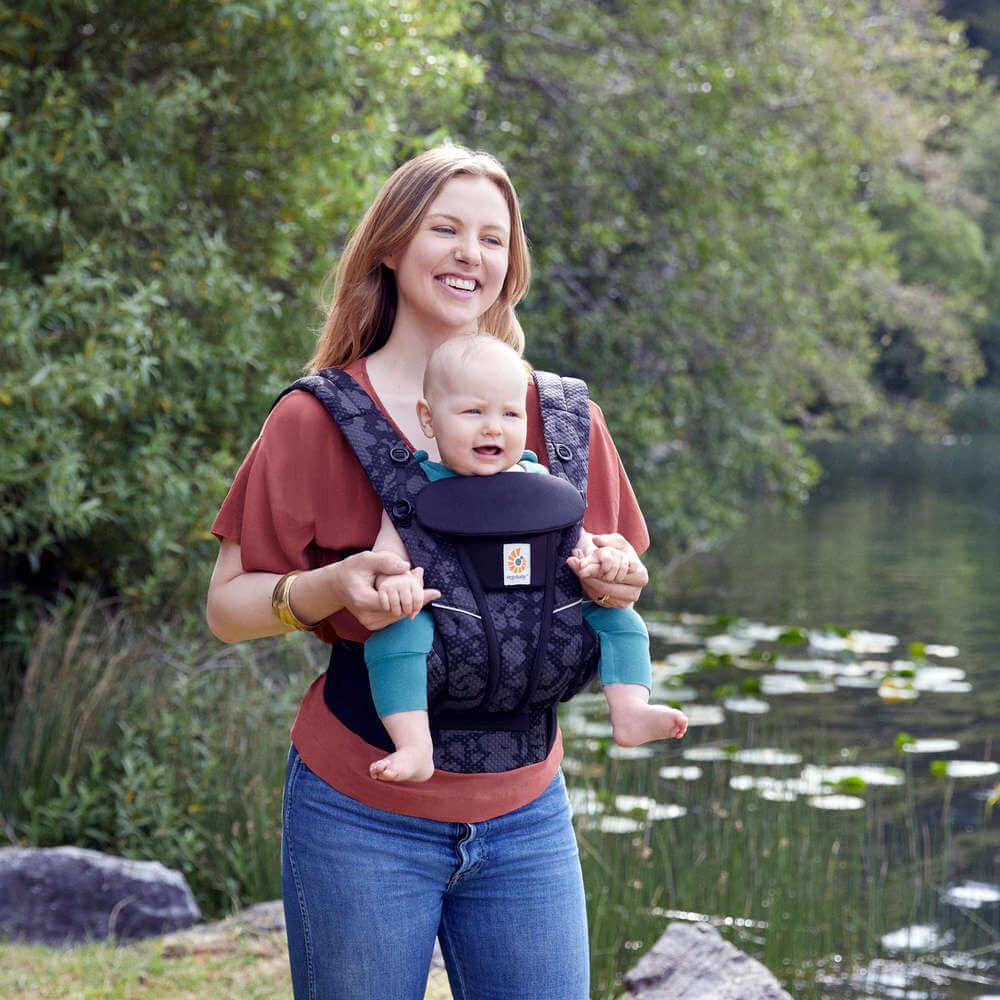 Omni Breeze Baby Carrier in Onyx Blooms by Ergobaby