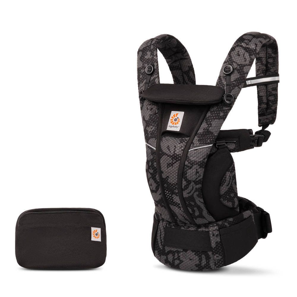 Omni Breeze Baby Carrier in Onyx Blooms by Ergobaby – Pi Baby Boutique