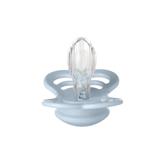 BIBS - Pacifier 2 pk Supreme Collection - Iron/Baby Blue