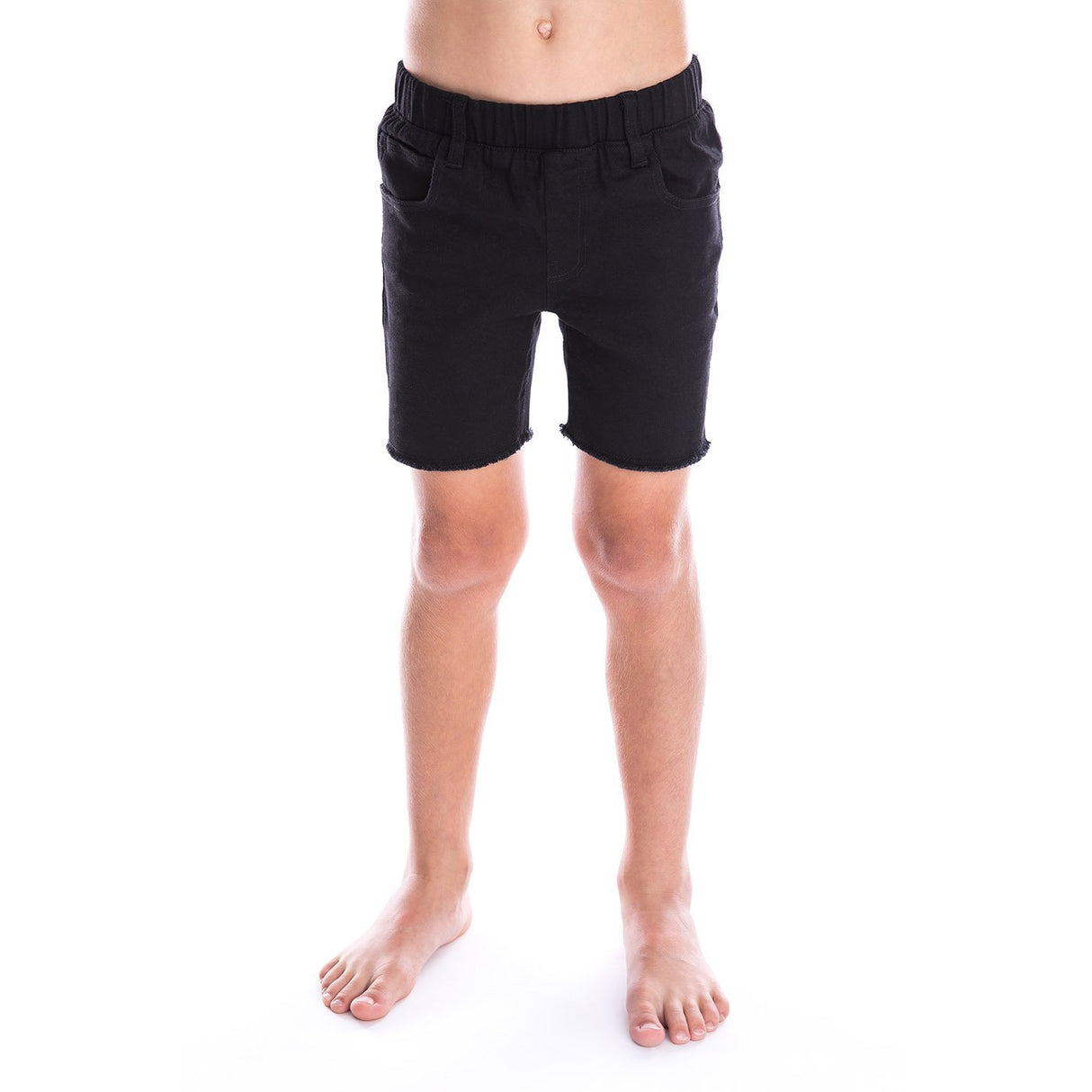 Black Denim Jeg Shorts by Beau Hudson
