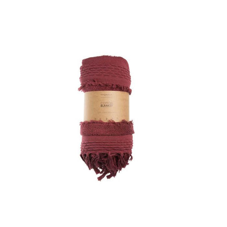 Knitted Blanket in Air Savannah Red by Lorena Canals