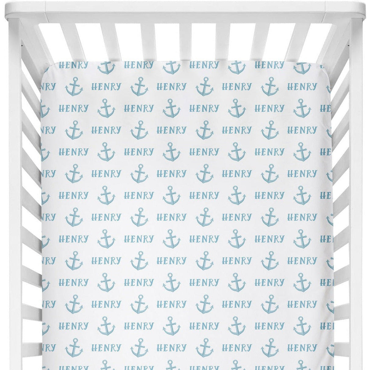 Sugar + Maple Personalized Crib Sheet | Anchor