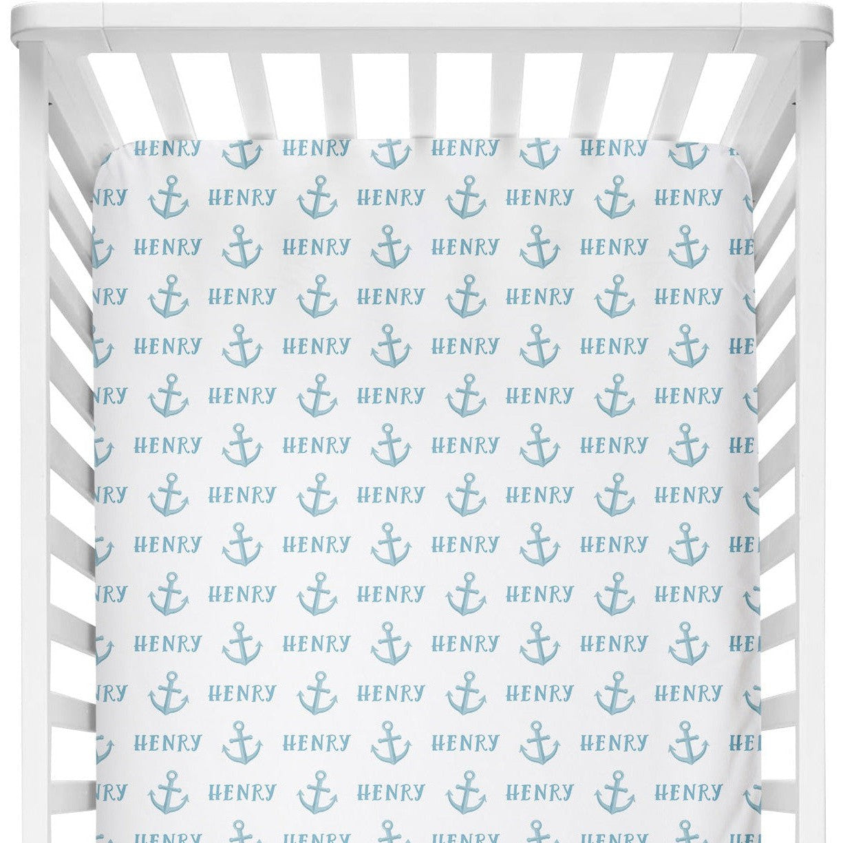Sugar + Maple Personalized Crib Sheet | Anchor
