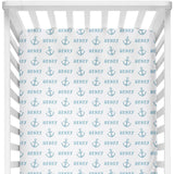Sugar + Maple Personalized Crib Sheet | Anchor