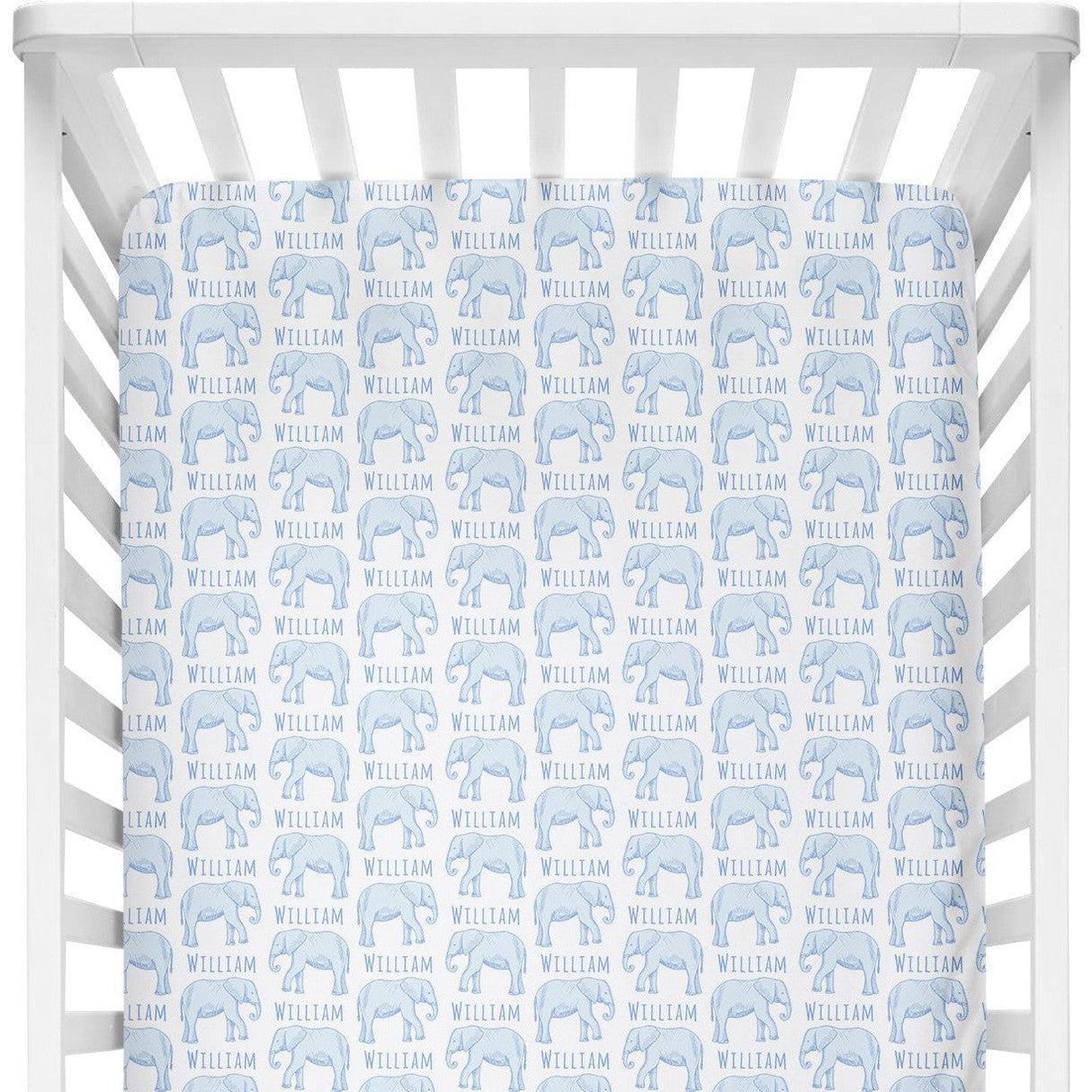 Sugar + Maple Personalized Crib Sheet | Elephant