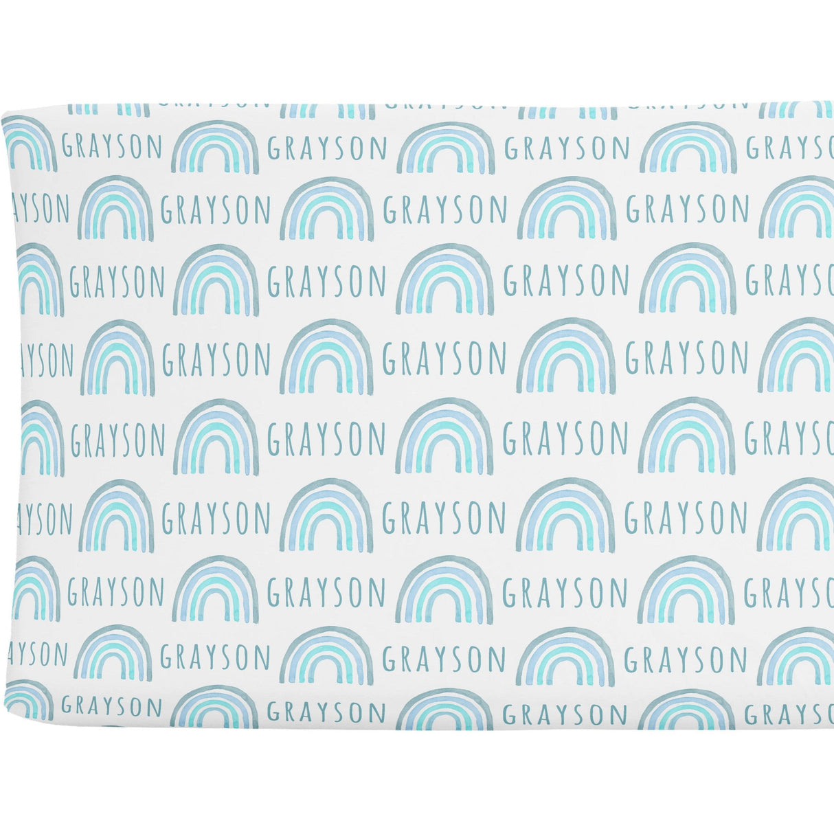 Sugar + Maple Personalized Changing Pad Cover | Rainbow