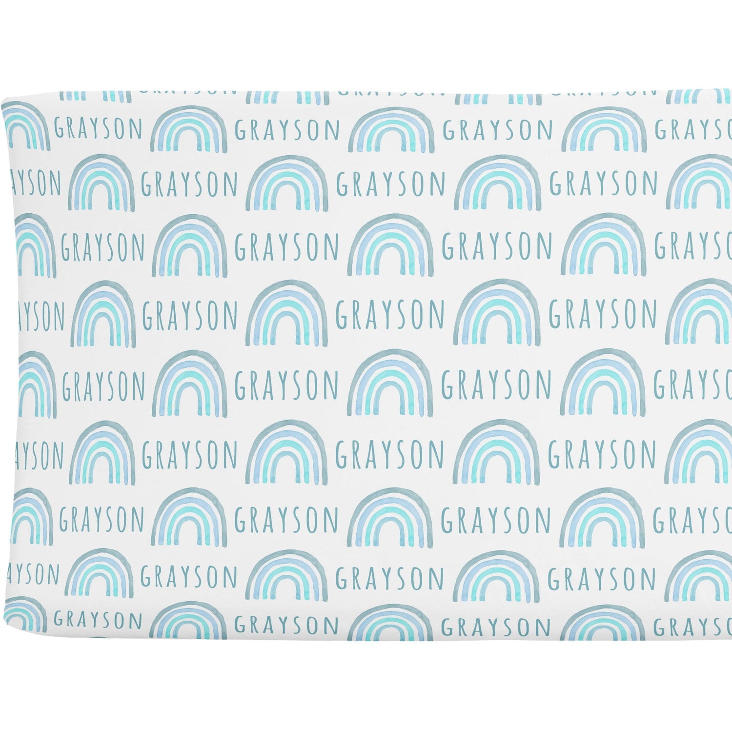 Sugar + Maple Personalized Changing Pad Cover | Rainbow