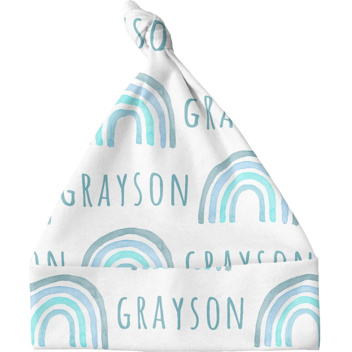 Sugar + Maple Personalized Knotted Baby Hat | Rainbow