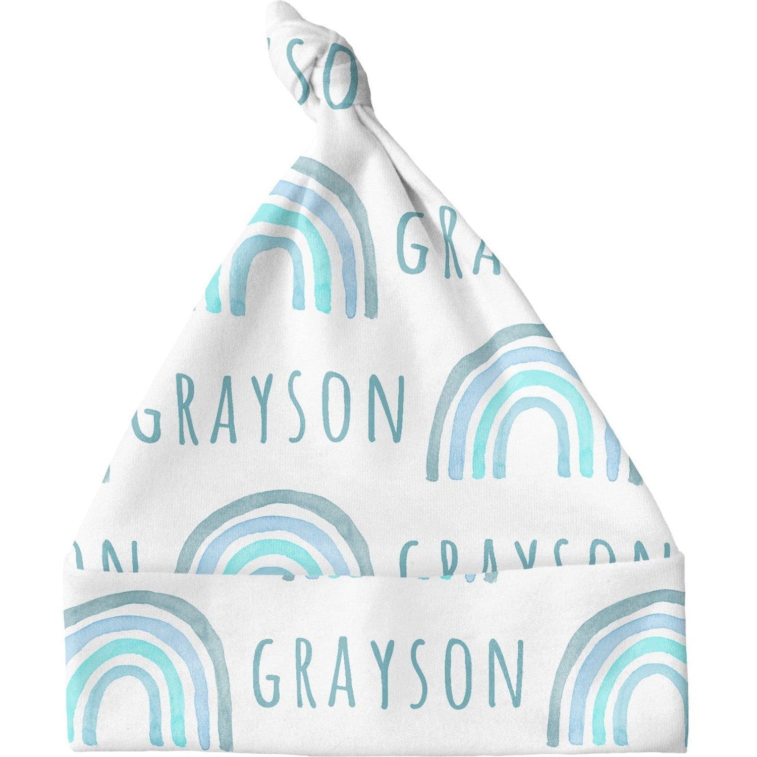 Sugar + Maple Personalized Knotted Baby Hat | Rainbow