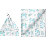 Sugar + Maple Personalized Blanket & Hat Set | Rainbow