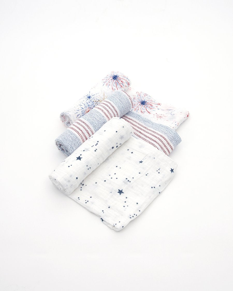 Cotton Muslin Swaddle 3 Pack in Celebration by Little Unicorn