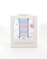 Cotton Muslin Swaddle 3 Pack in Celebration by Little Unicorn