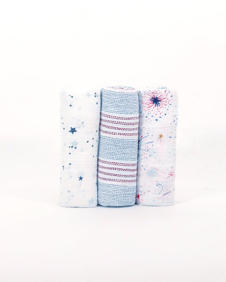 Cotton Muslin Swaddle 3 Pack in Celebration by Little Unicorn