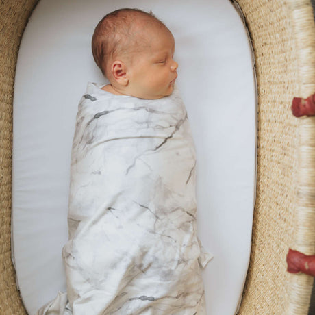 Knit Swaddle Blanket in Marble by Copper Pearl