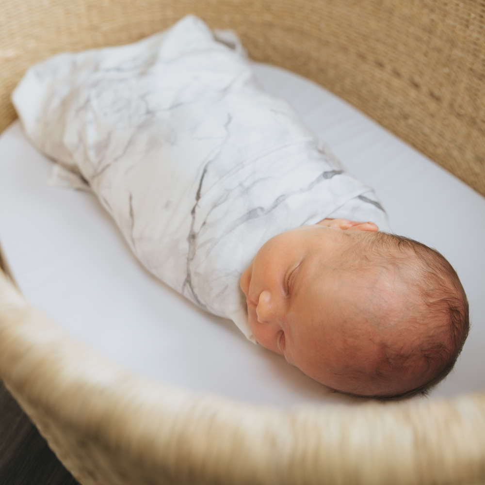 Knit Swaddle Blanket in Marble by Copper Pearl