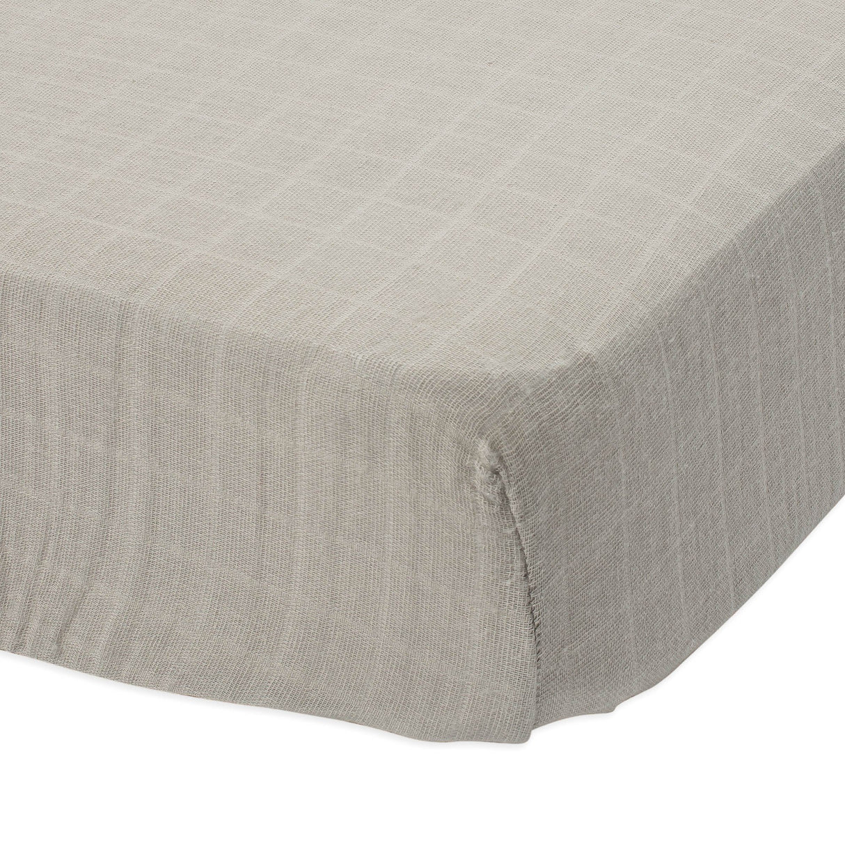 Cotton Muslin Crib Sheet in Warm Grey by Little Unicorn