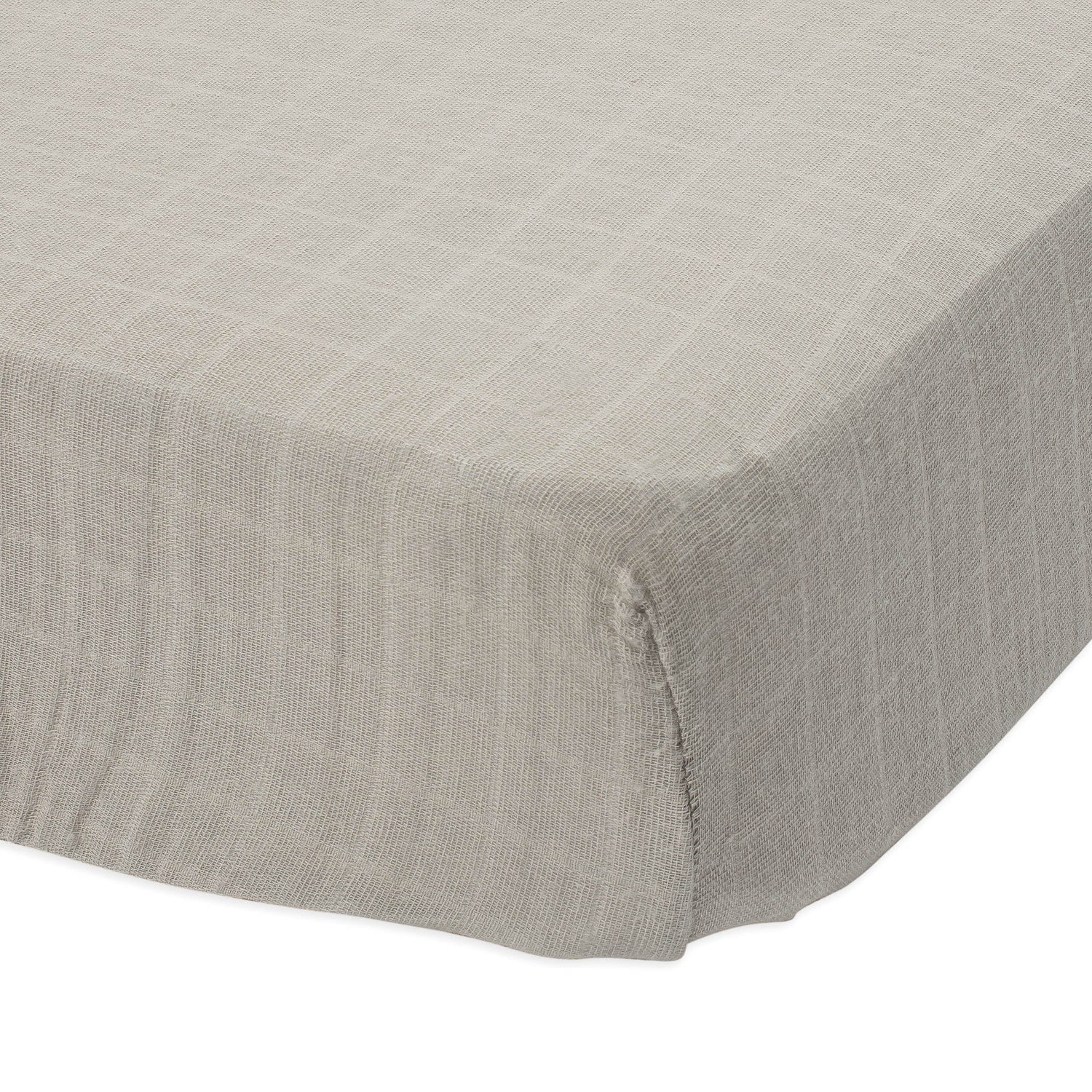 Cotton Muslin Crib Sheet in Warm Grey by Little Unicorn