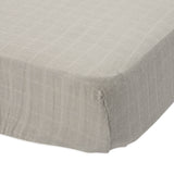 Cotton Muslin Crib Sheet in Warm Grey by Little Unicorn