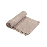 Cotton Muslin Swaddle Single in Taupe Cross by Little Unicorn